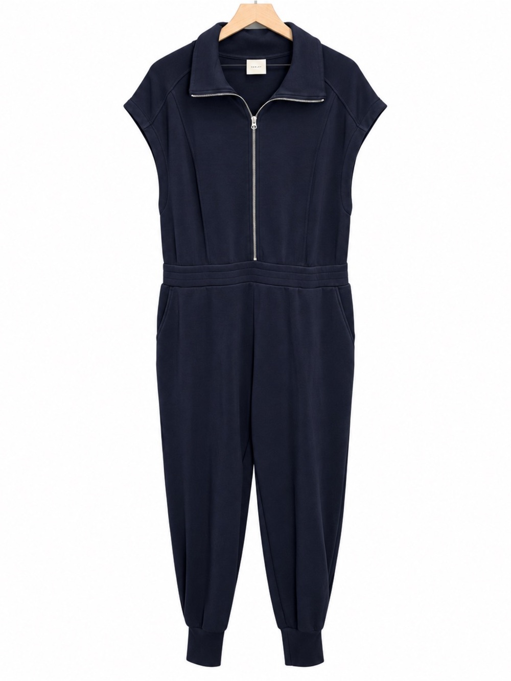 Varley Monica DoubleSoft Navy Blue Zip Front Jumpsuit 1X